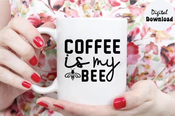 Coffee is My Bee Svg for Embroidery Projects