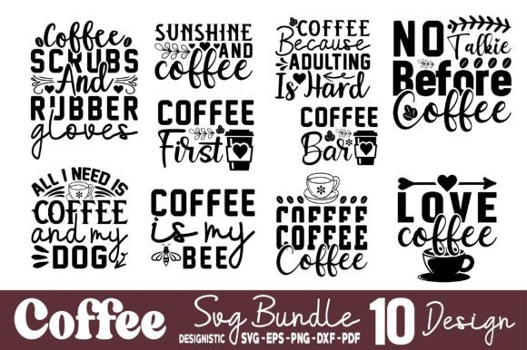 Coffee SVG Bundle for Embroidery Projects