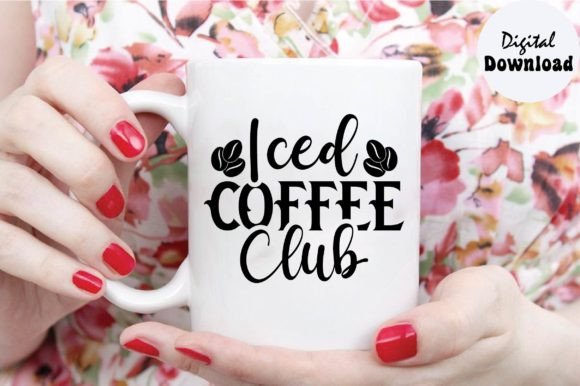 Iced Coffee Club Svg for Embroidery Projects
