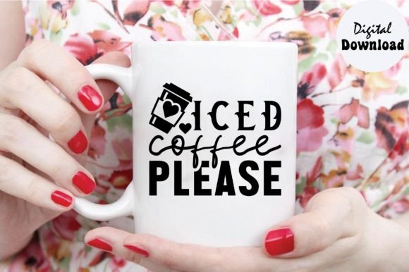 Iced Coffee Please Svg for Embroidery Projects